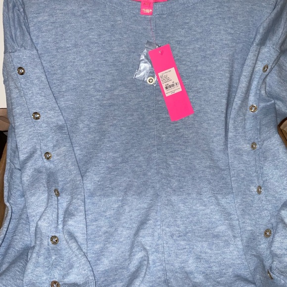 Lilly Pulitzer NWT Melenie Sweater Heathered Blue Peri Size XS,M - Picture 2 of 8